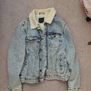 Denim Jacket with Sherpa Collar
